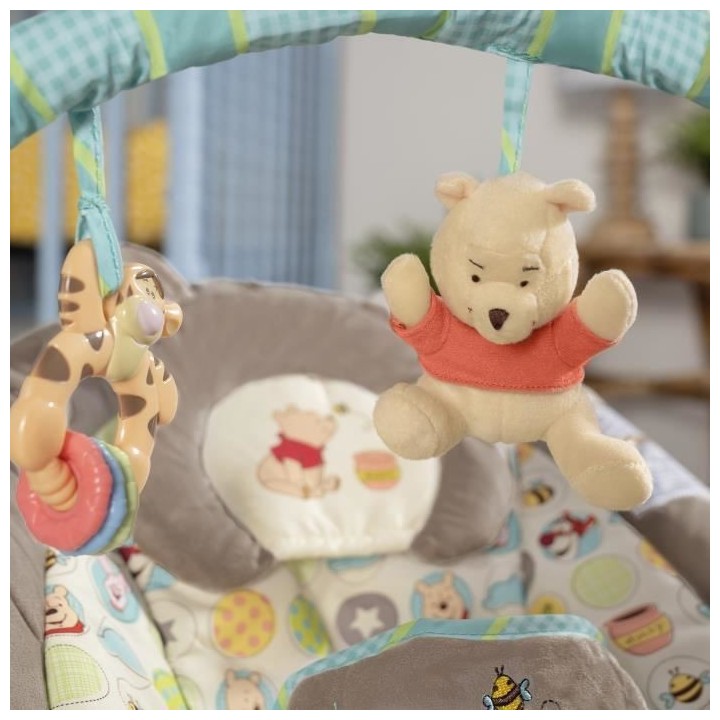 DISNEY BABY Transat Winnie l'Ourson, Cale tete ergonomique amovible, V