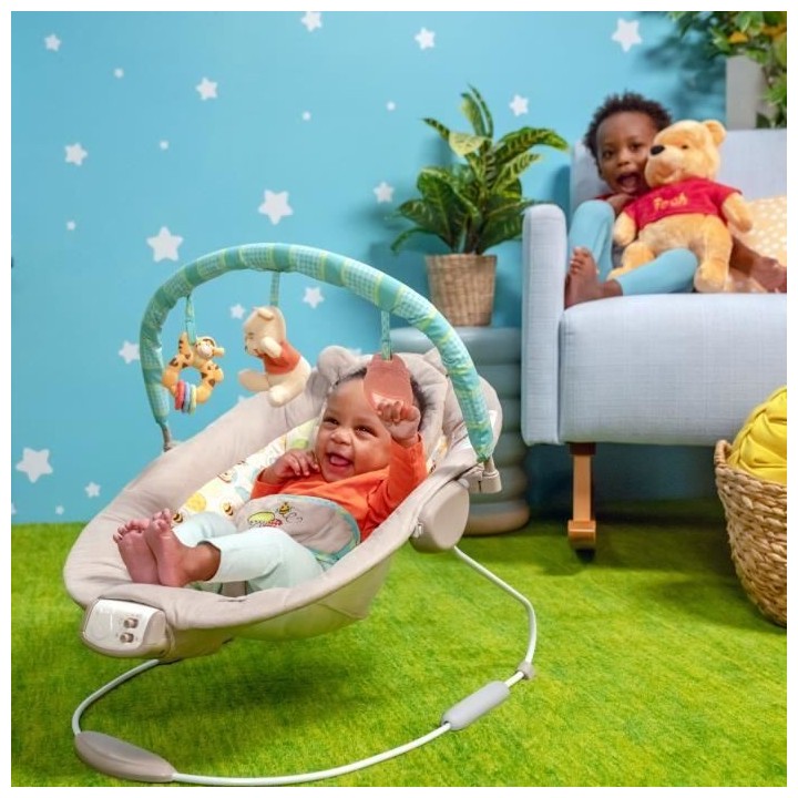 DISNEY BABY Transat Winnie l'Ourson, Cale tete ergonomique amovible, V