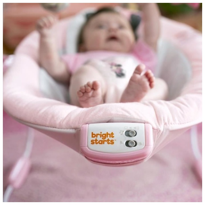 DISNEY BABY Transat Minnie Jolie en Rose, Cale tete ergonomique amovib