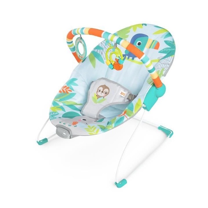 BRIGHT STARTS Transat bébé Toucan, Vibrations apaisantes, Arche d'é