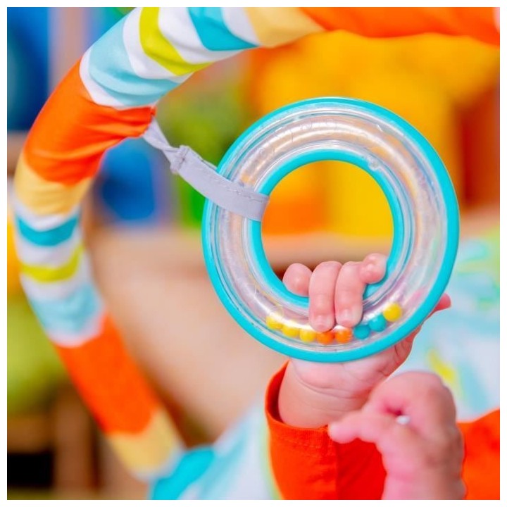 BRIGHT STARTS Transat bébé Toucan, Vibrations apaisantes, Arche d'é