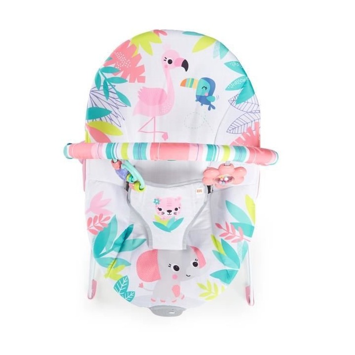 BRIGHT STARTS Transat bébé Flamant Rose, Vibrations apaisantes, Arch