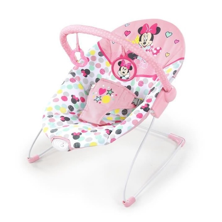 DISNEY BABY Transat Minnie Confettis, Vibrations, 2 Jouets, Harnais 3