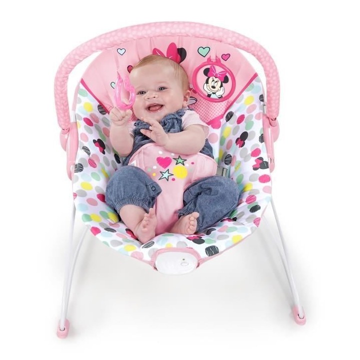 DISNEY BABY Transat Minnie Confettis, Vibrations, 2 Jouets, Harnais 3