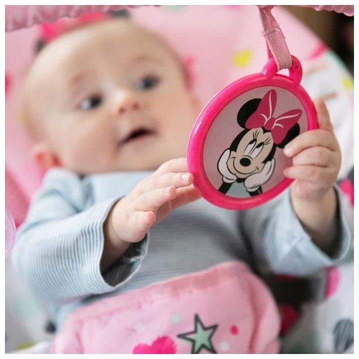 DISNEY BABY Transat Minnie Confettis, Vibrations, 2 Jouets, Harnais 3