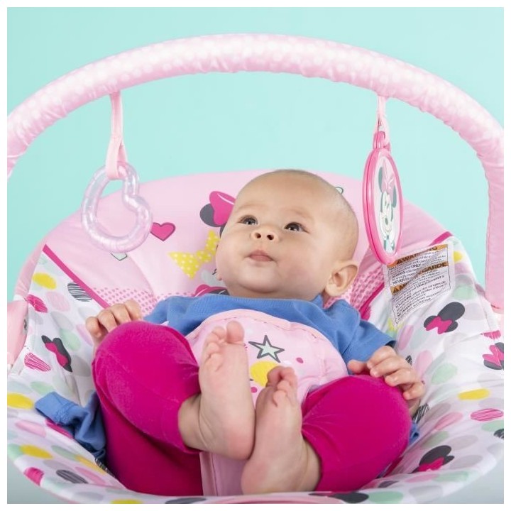 DISNEY BABY Transat Minnie Confettis, Vibrations, 2 Jouets, Harnais 3