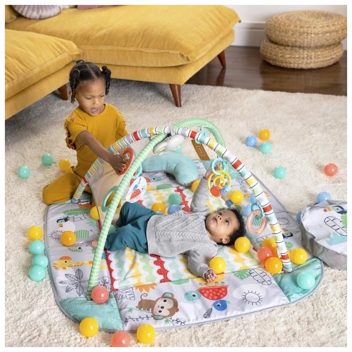 BRIGHT STARTS Tapis d'éveil maxi Monde Tropical, 5 modes de jeu - 40