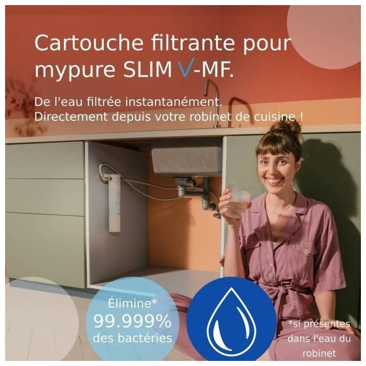 Cartouche filtrante - BRITA - Mypure SLIM V-MF - 8000 L d'eau filtrée