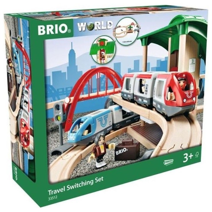 Brio World Circuit Plateforme Voyageurs - Coffret complet 42 pieces -