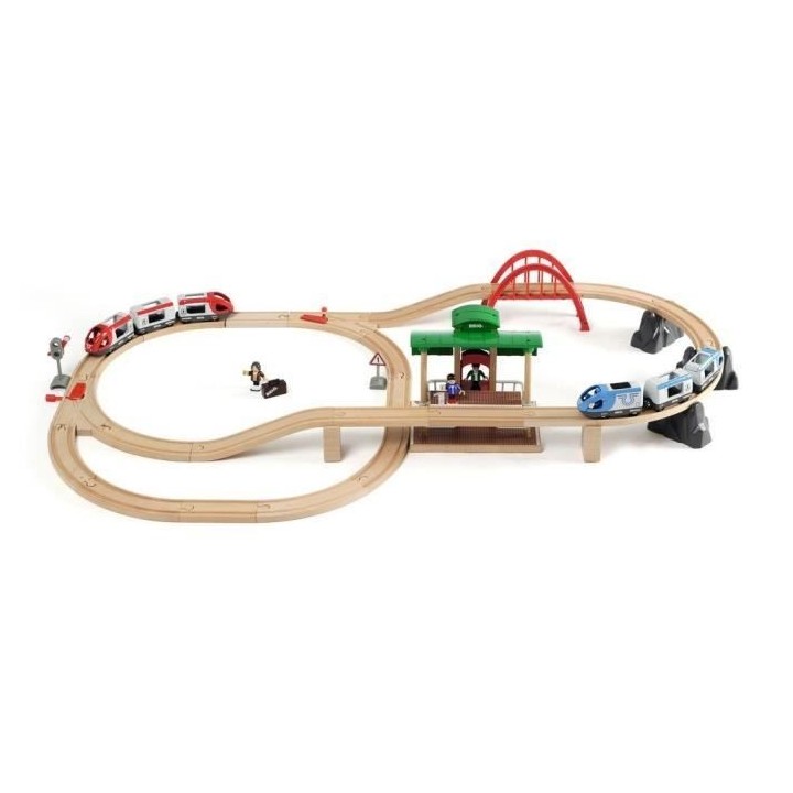 Brio World Circuit Plateforme Voyageurs - Coffret complet 42 pieces -