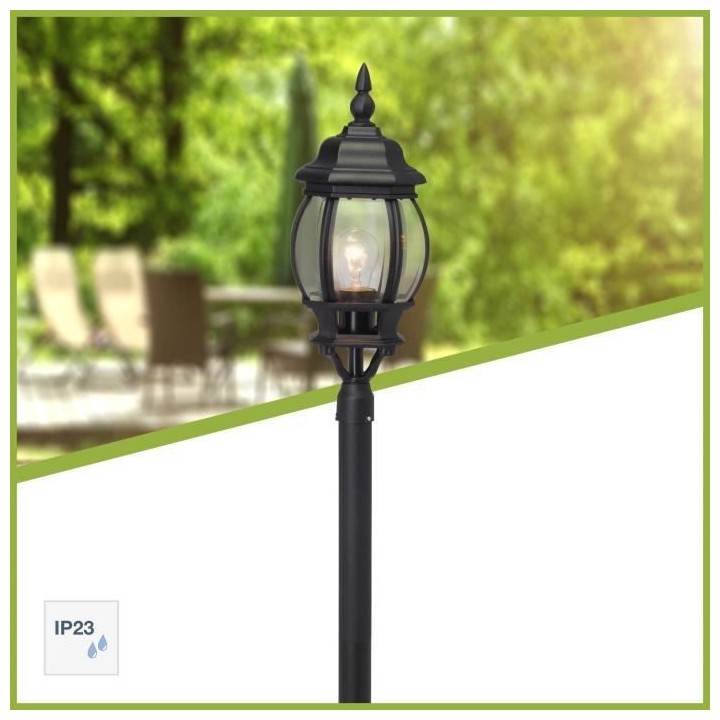 BRILLIANT - ISTRIA Potelet extérieur - coloris noir - aluminium/verre