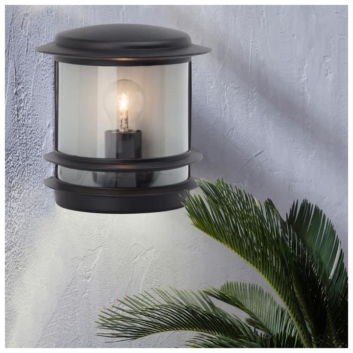 Applique murale extérieure Hollywood - Brilliant - Noir - Capteur de