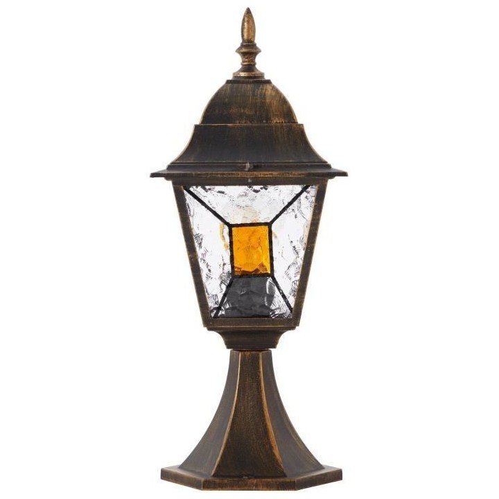 Borne extérieure JANEL - BRILLIANT - noir doré - métal/verre - E27