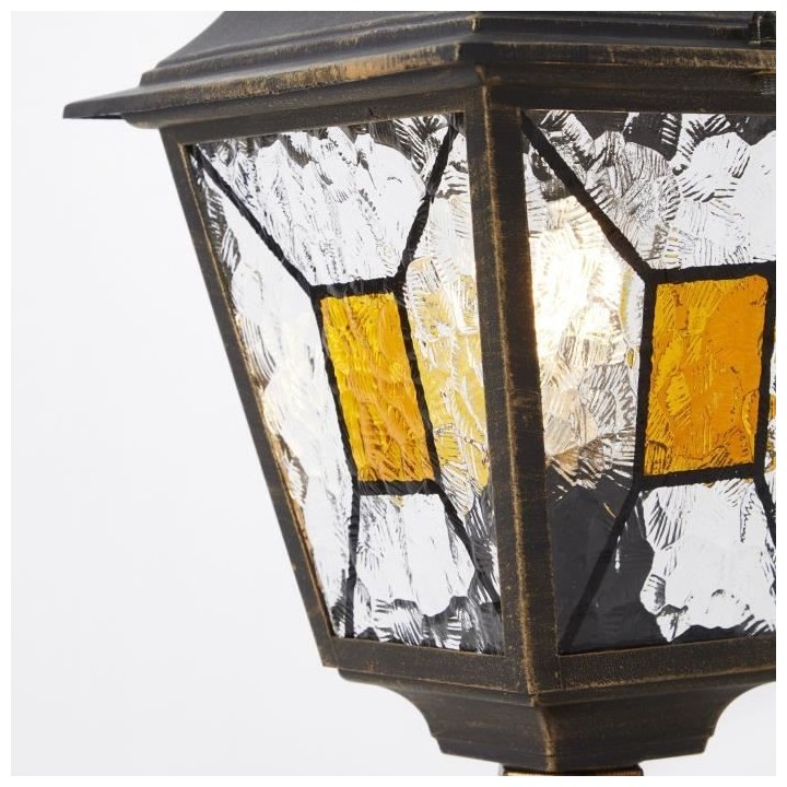 Borne extérieure JANEL - BRILLIANT - noir doré - métal/verre - E27