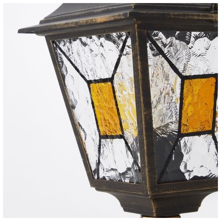 Borne extérieure JANEL - BRILLIANT - noir doré - métal/verre - E27