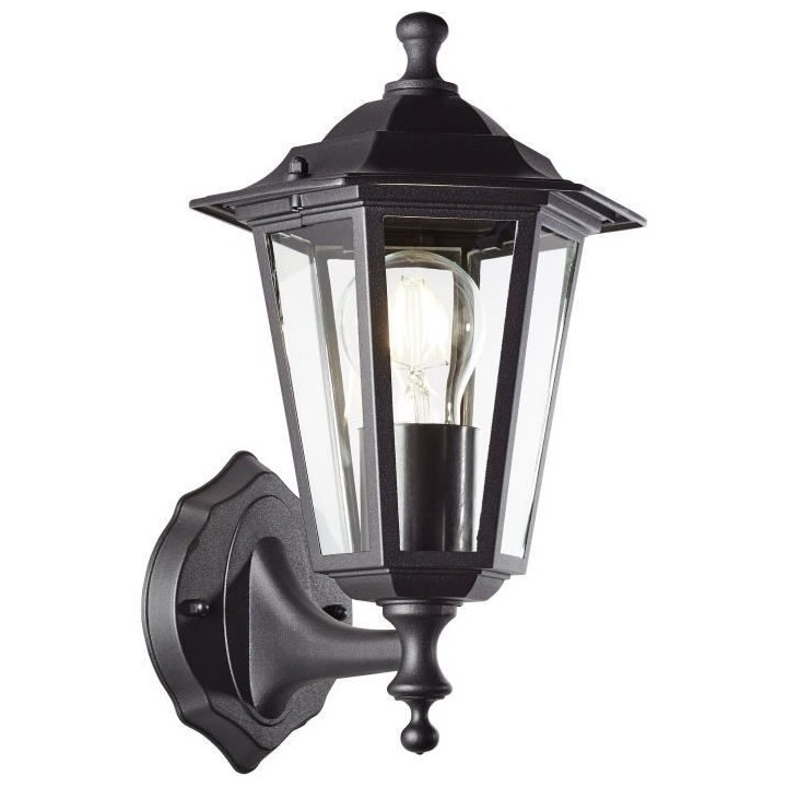 Applique extérieure - BRILLIANT - CARLEEN - Métal/verre - Noir - E27