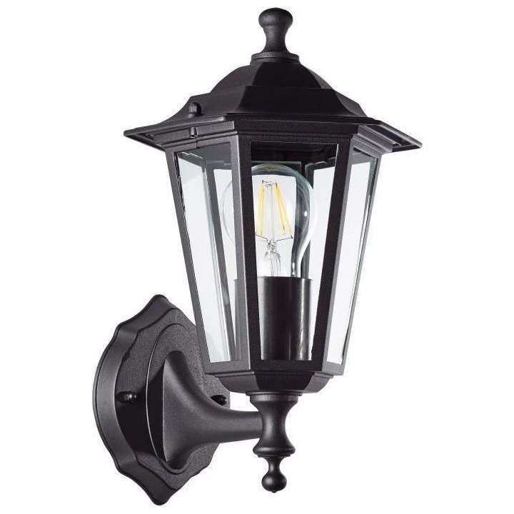 Applique extérieure - BRILLIANT - CARLEEN - Métal/verre - Noir - E27