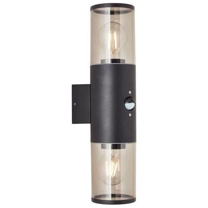 Applique extérieure SERGIORO - BRILLIANT - 2L avec détecteur - noir