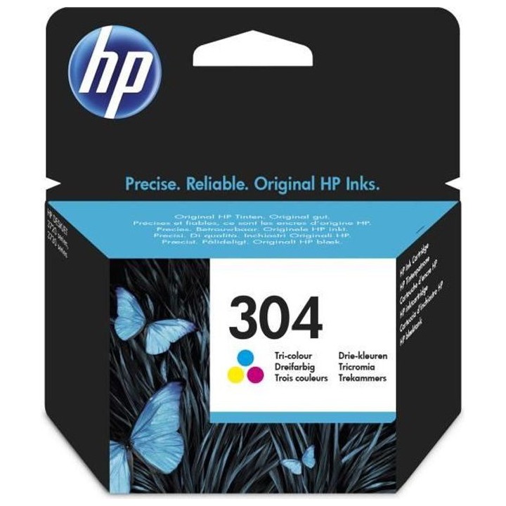 HP 304 Cartouche d'encre trois couleurs authentique (N9K05AE) pour HP
