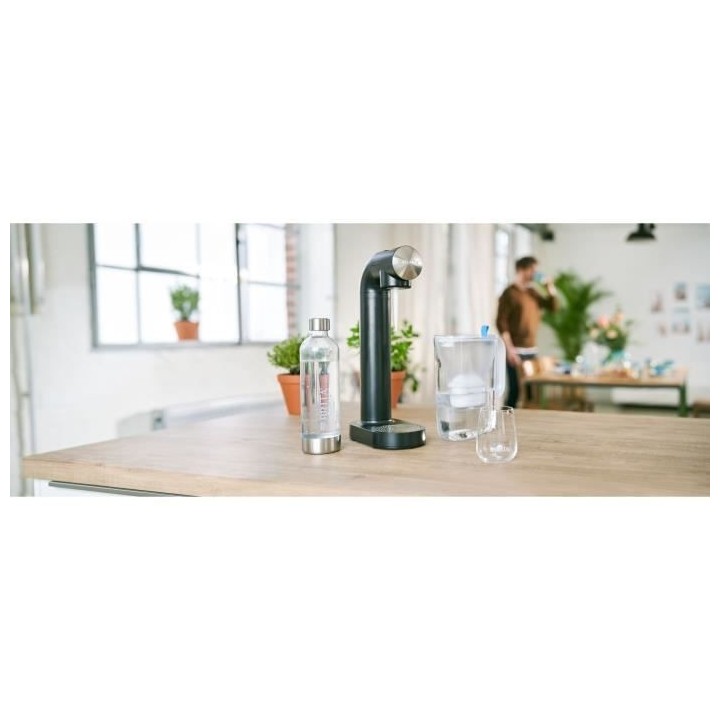 Machine a soda BRITA SodaONE noire + carafe grise MAXTRA+