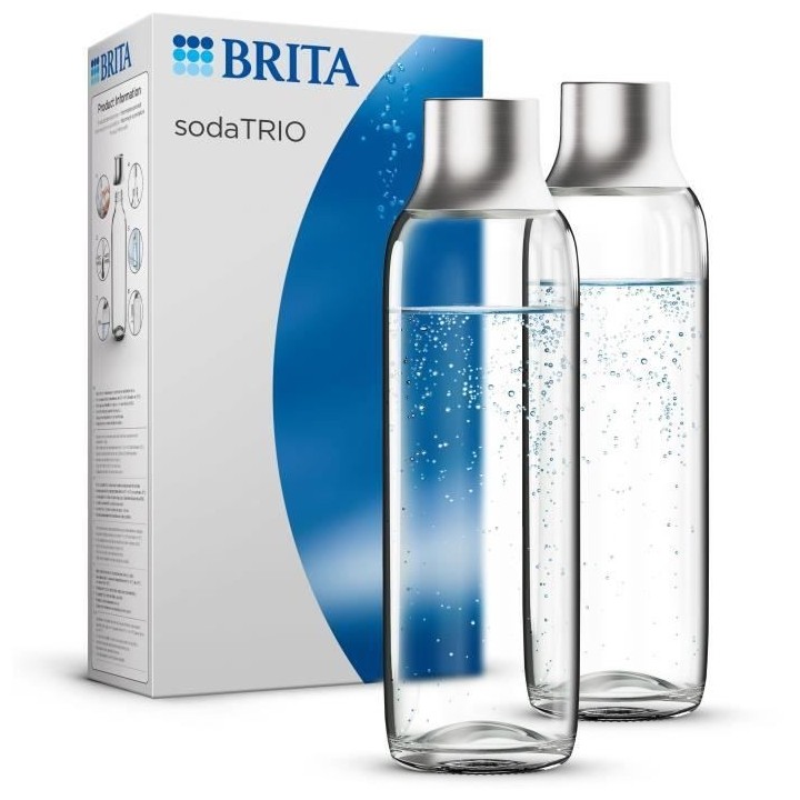 Pack de 2 bouteilles BRITA en verre - sodaTRIO - 1L