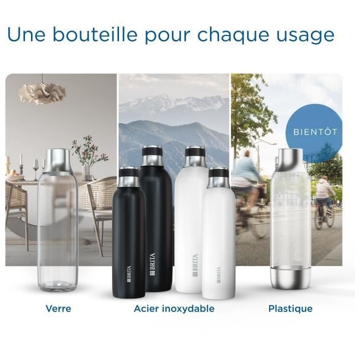Bouteille isotherme BRITA pour sodaTRIO - acier inoxydable - 0,65L - n