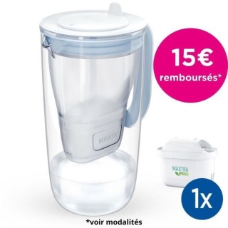 BRITA Carafe en verre bleue + 1 cartouche filtrante MAXTRA PRO All-in-