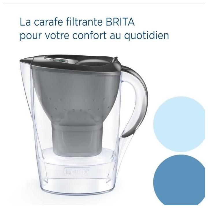 BRITA Carafe filtrante Marella graphite + 1 cartouche filtrante MAXTRA
