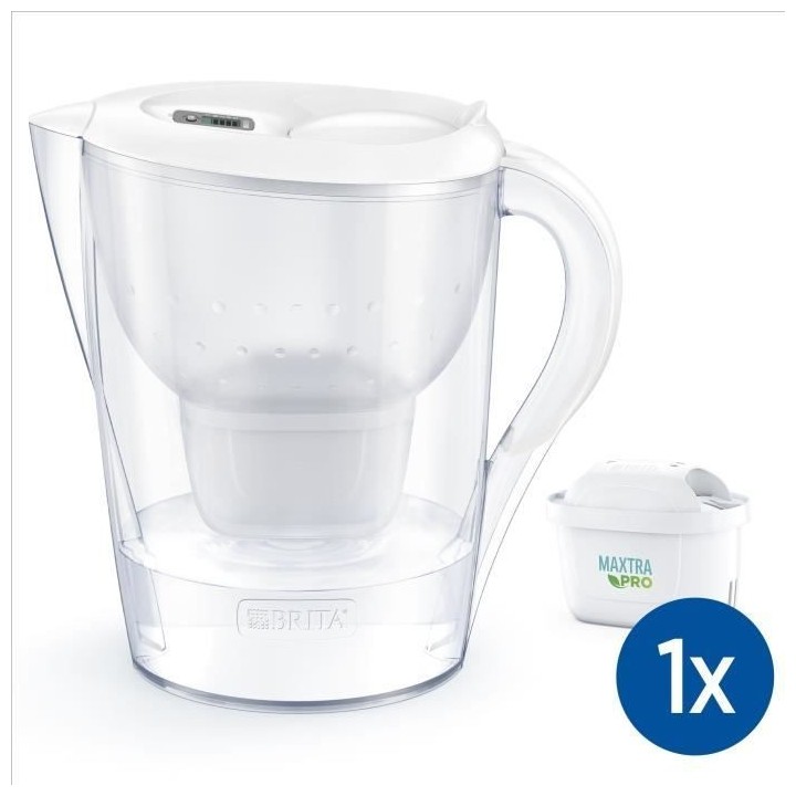BRITA Carafe filtrante Marella XL blanche + 1 cartouche filtrante MAXT