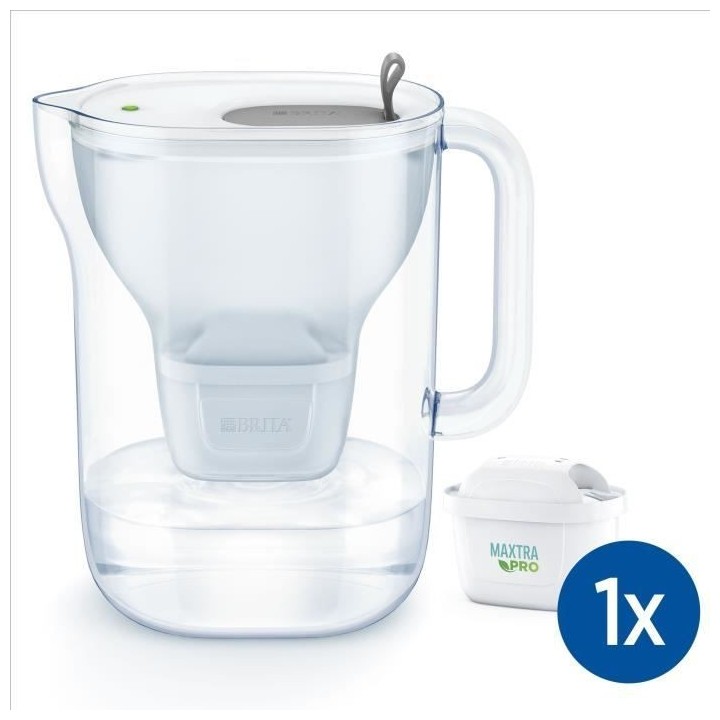 BRITA Carafe filtrante Style XL grise + 1 cartouche filtrante MAXTRA P