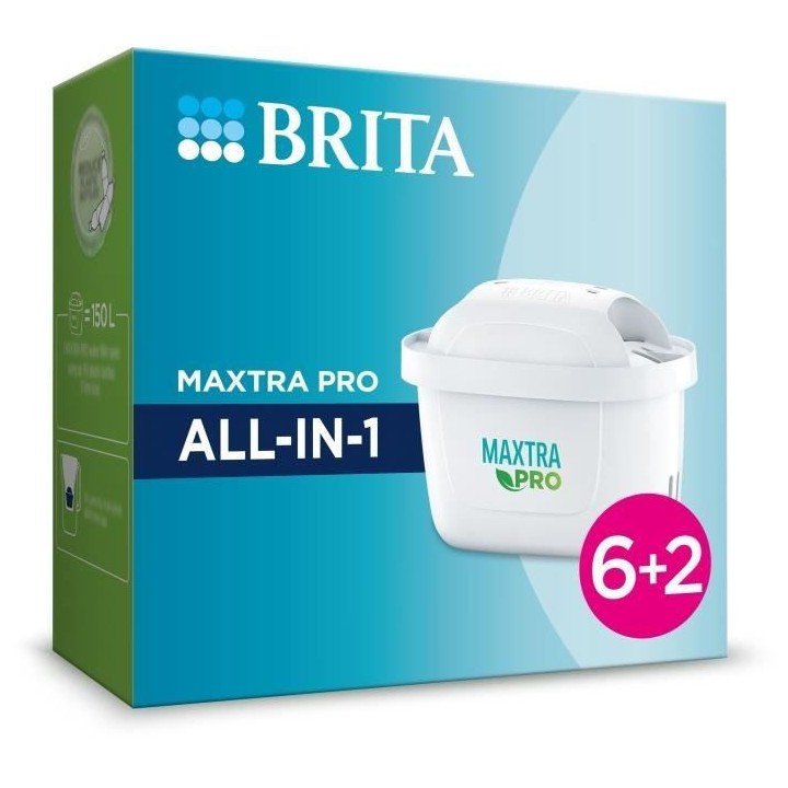Pack de 6 filtres a eau + 2 gratuits - BRITA - MAXTRA PRO All-in-1