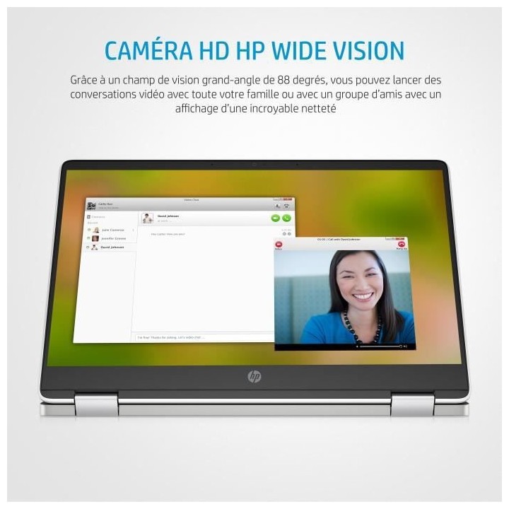 Ordinateur Portable Chromebook HP 14a-ca0057nf - 14'' FHD tactile/conv