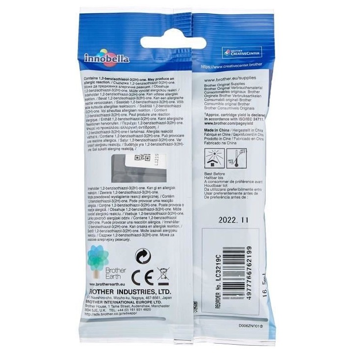 Cartouche d'encre BROTHER LC-3219XLC Cyan XL