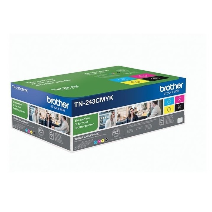 Pack 4 toners Brother TN-243CMYK - Impression jusqu'a 1 000 pages