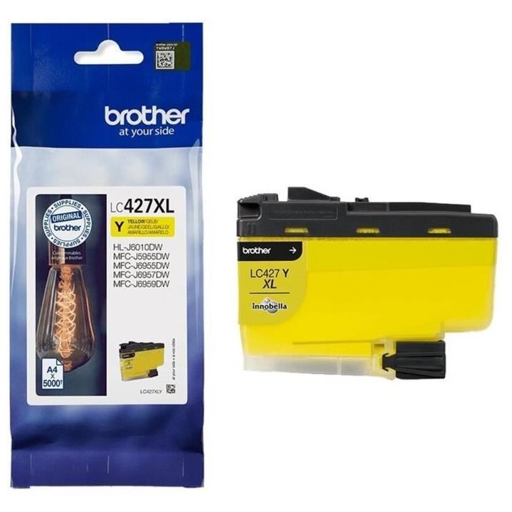 Cartouche d'encre LC427XLY - BROTHER - Jaune - 5000 pages - Pour Broth