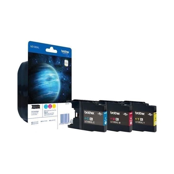 Cartouche d'encre BROTHER LC-1280 - Pack de 3 - Cyan, Magenta et Jaune