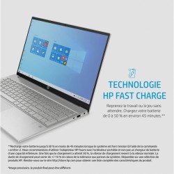 PC Portable - HP Pavillon 15-eh1022nf - 15,6 FHD - Ryzen 5-5500U - RAM 8Go - Stockage 512Go SSD - Windows 11 - AZERTY