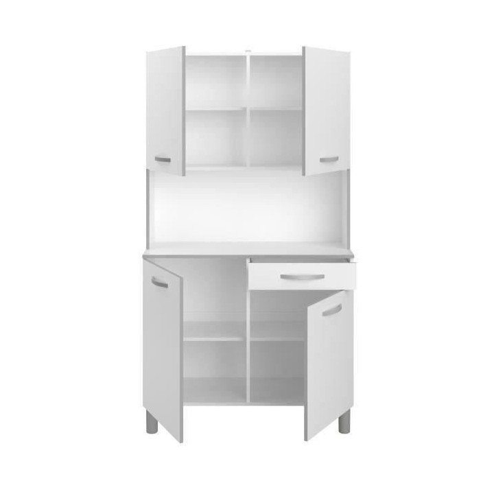 Buffet de cuisine - Blanc - Contemporain - 4 portes - OSLO - L 101 cm