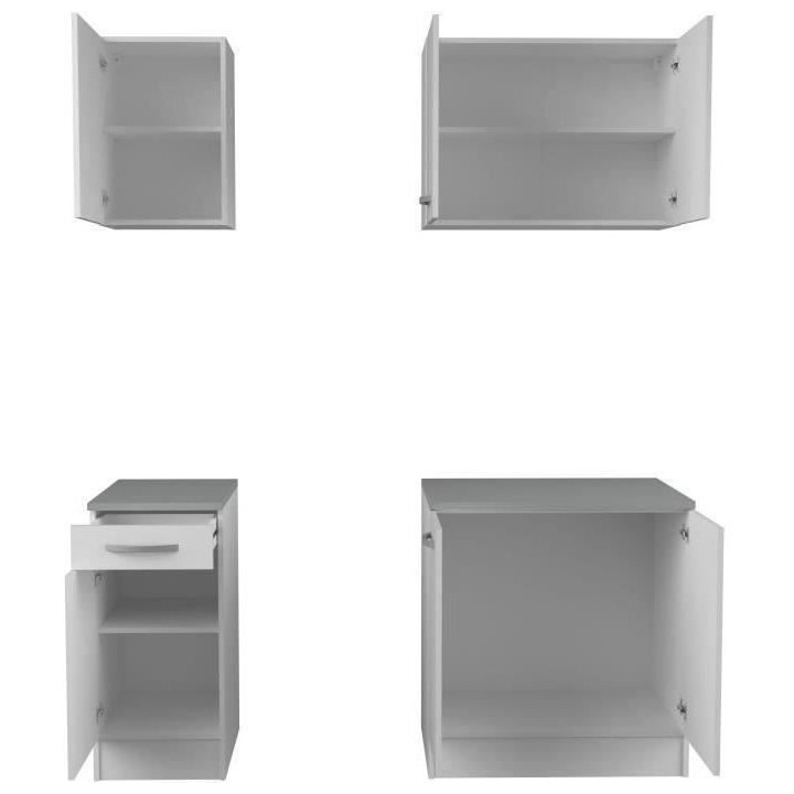 Cuisine complete OSLO - L 180cm - Blanc Mat - Plan de travail inclus