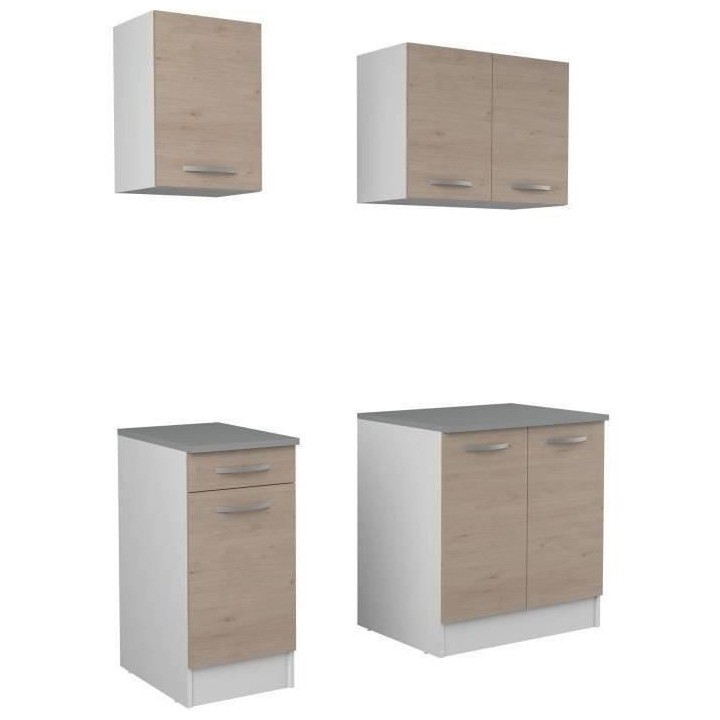 Cuisine complete OSLO - L 180cm - Chene - Plan de travail inclus