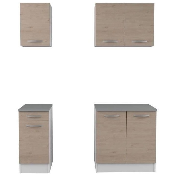 Cuisine complete OSLO - L 180cm - Chene - Plan de travail inclus