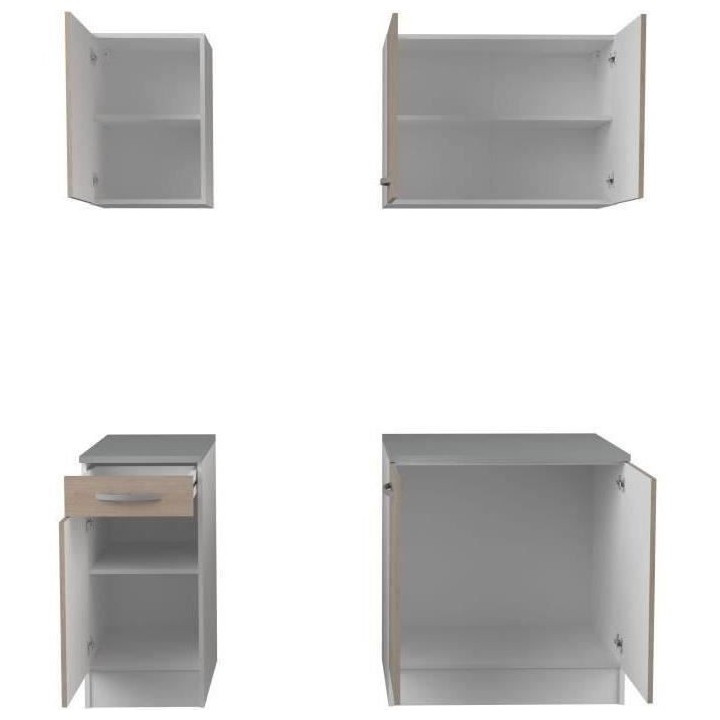 Cuisine complete OSLO - L 180cm - Chene - Plan de travail inclus