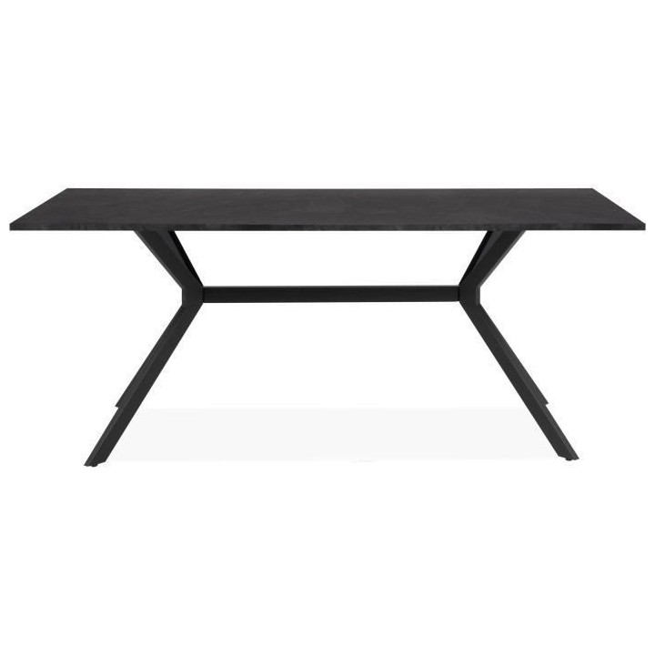 Table Onex 81A - 180 x 75 x 90 cm - Décor ardoise foncé / noir - 8 p