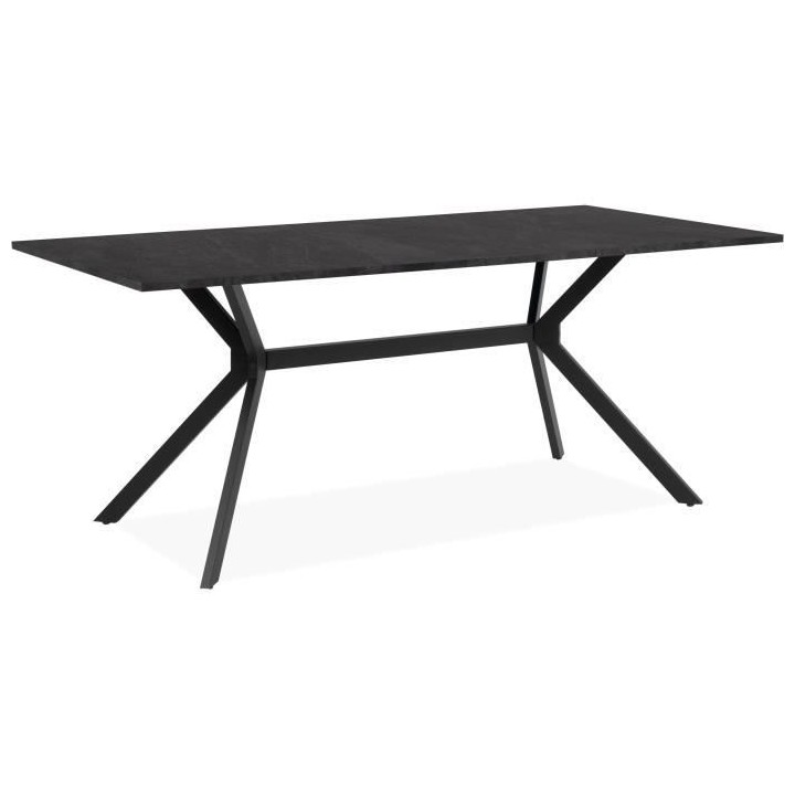 Table Onex 81A - 180 x 75 x 90 cm - Décor ardoise foncé / noir - 8 p