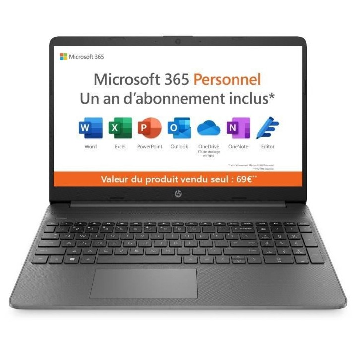 PC Portable HP 15s-fq0046nf - 15 HD - Intel Celeron N4020 - RAM 4 Go -