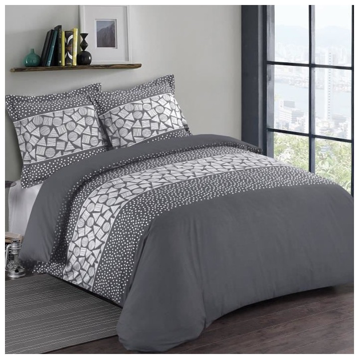 VISION Parure de couette Arthur - 100% coton - 1 housse de couette 220