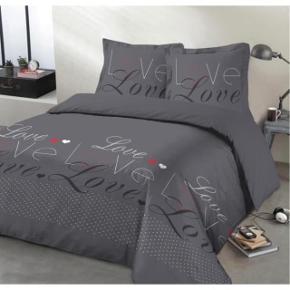 VISION Parure de couette Love - 100% coton - 1 housse de couette 240 x