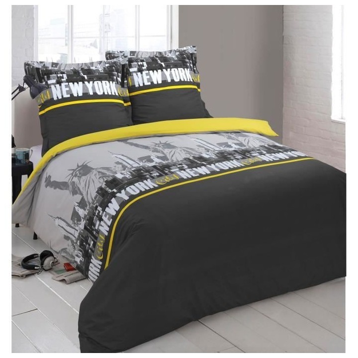 VISION Parure de couette New York - 100% coton - 1 housse de couette 2