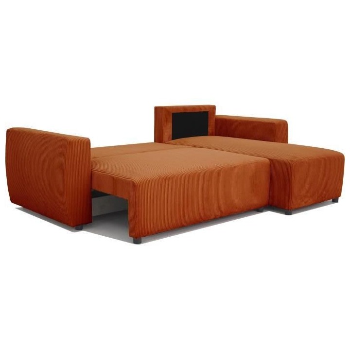 Canapé d'angle convertible 3 a 4 places PHARELL - Tissu velours cotel