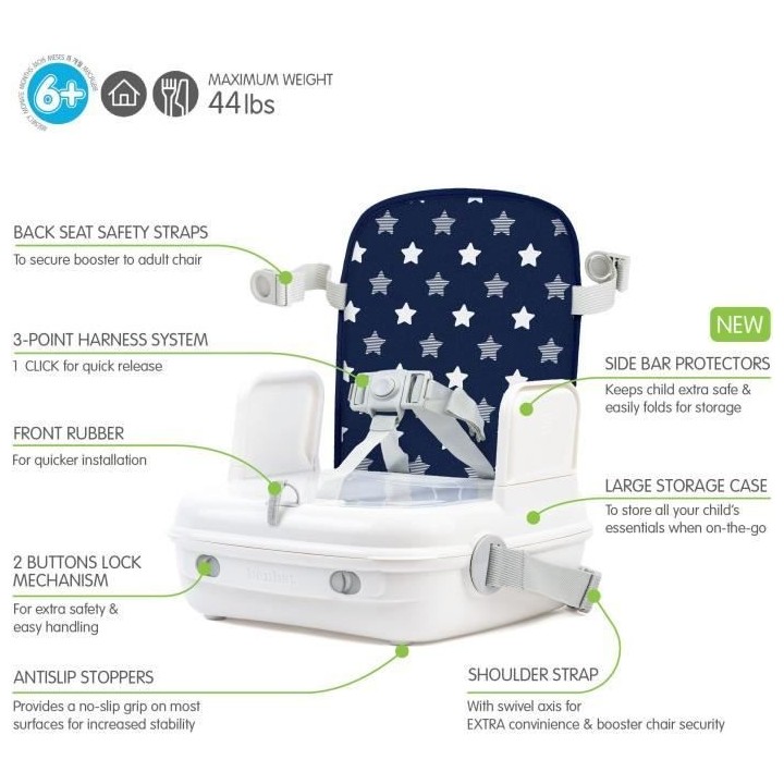 Réhausseur bébé pour table a manger - BENBAT - Portable et lavable